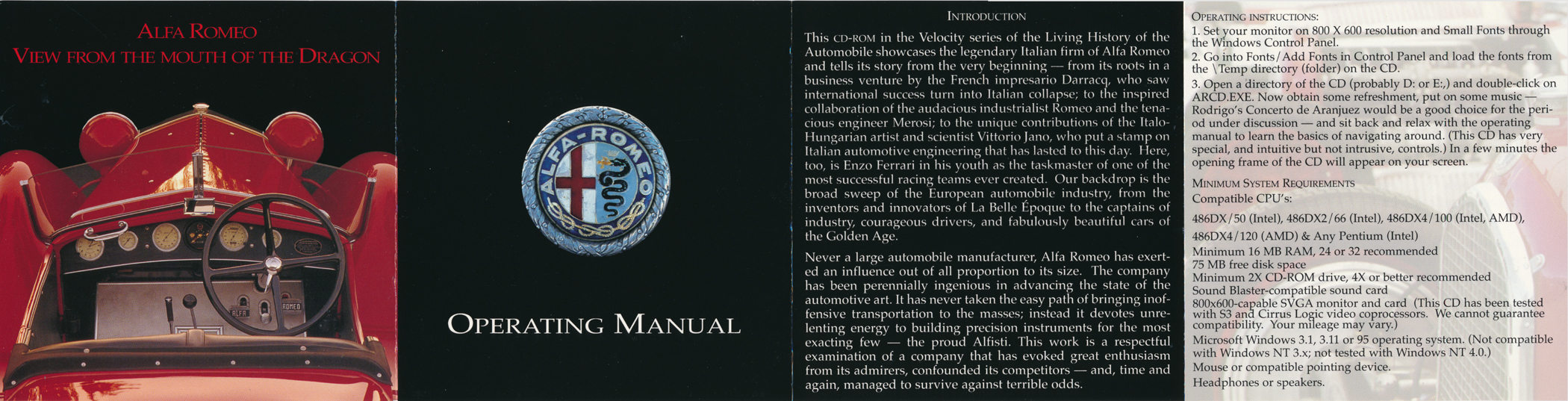 Alfa Romeo: View from the Mouth of the Dargo First digital automtive publication operating Instructions
